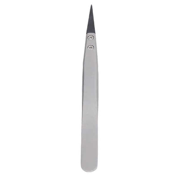 Antistatic Carbon Fiber Precision Tweezers for Semiconductor Microelectronics - Pointed Tip, High Hardness