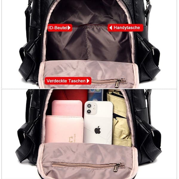 Women's Waterproof Leather Backpack Shoulder Bag Travel Backpack