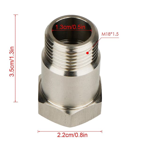 Bilmodifikationstilbehør Oxygen Sensor Adapter Isolator Forlængerstik M18*1.5 (2 stk.)