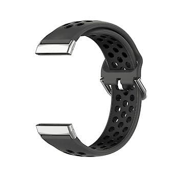 Dobbeltfarvet silikonearmbånd til Fitbit Versa 3 (Sort Sort)