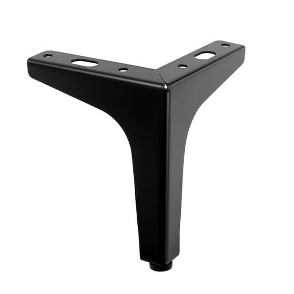 4-pak 10 cm sorte møbelben i metal - til skabe, sofa, kaffe