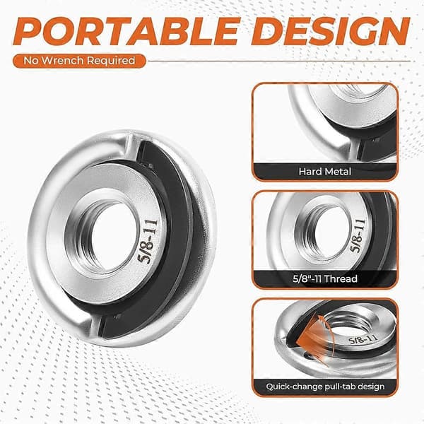 Angle Adapter Kit with Angle Nut, Suitable for 5/8 inch-11 Thread XLOCK Angle Grinder, Conversion As Shown As Shown