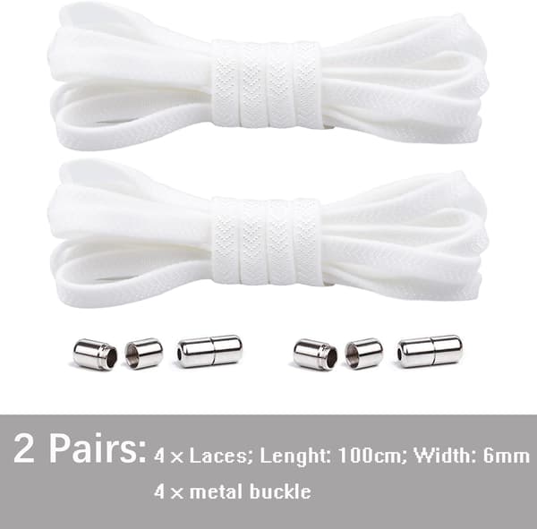 2 par elastiske flate skolisser med metallspenne, elastiske K