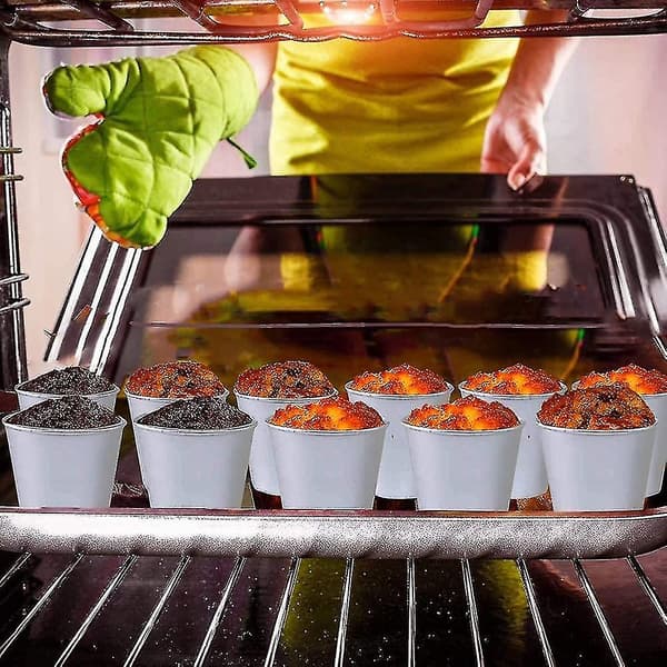 6 stk Non-stick Puddingformer, Mini Aluminiumformer, Cupcakeform, Non-stick Muffinsform, Mini Puddingform