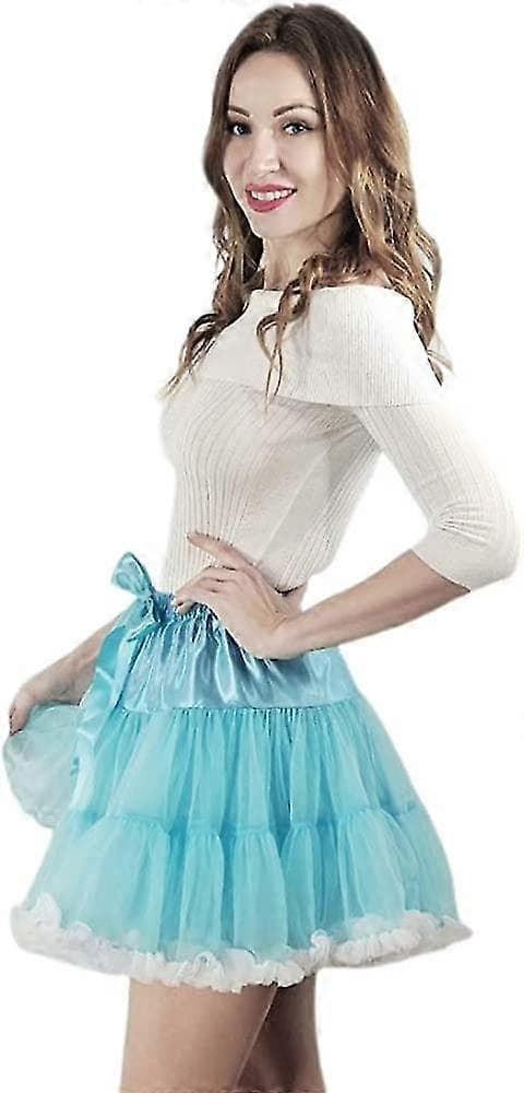 Elastisk chiffon underkjole til kvinder, puffet tylskørt, prinsesse balletskørt, pettiskørter S-2xl Style1 M Style1 M