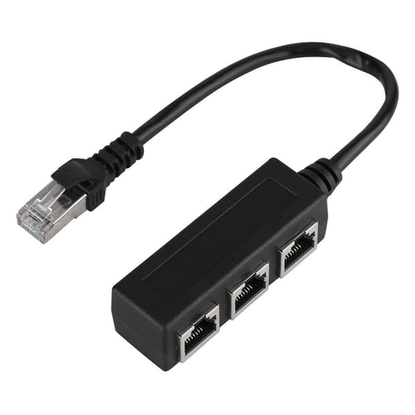 1 han til 3 hun Ethernet-forlængerkabel