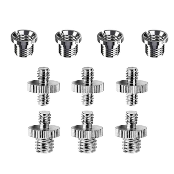 1 set 1/4\" 3/8\" Metallskruvsats Stativfäste Konverteringsadapter Blixtljusstativ