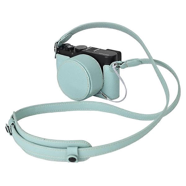 For Leica D-Lux 8 Camera Base with Lens Cap Shoulder Strap PU Leather Protective Case - Baby Blue