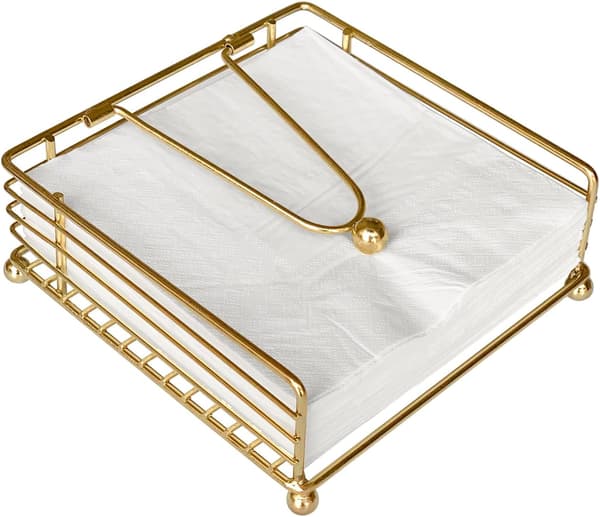 Serviettholder for bord, flat serviett dispenser med vektet arm