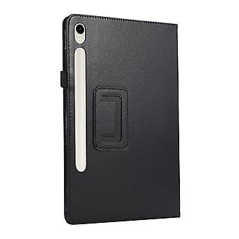 Tabletskal i Litchi-tekstur til Samsung Galaxy Tab S9+ (Sort)