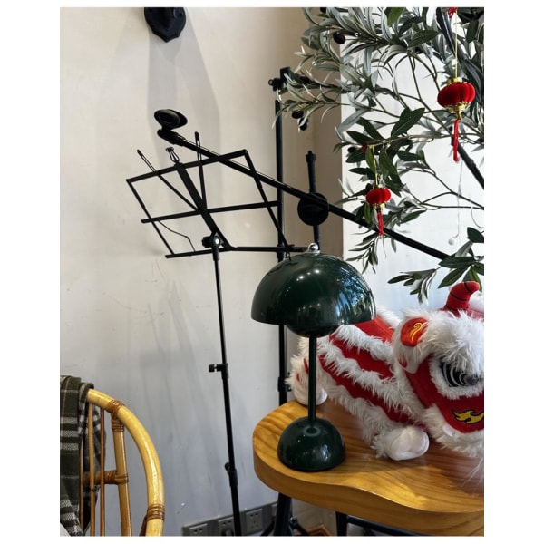 Svampbordslampa café retro iron art plug-in bordslampa för blomknoppar