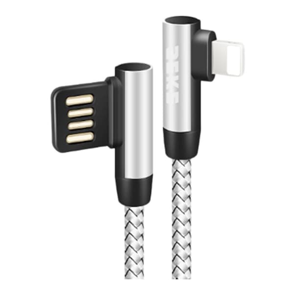 SEKE USB til 8Pin L Datakabel Vinkel PD Opladningsdatakabel til 1,5M Datakabel til IPhone8 / 11 / 12Max Sølv