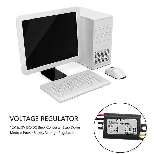 12V - 9V DC-DC Buck-muunnin Step Down -moduuli Virtalähde Jännitesäädin Versio 0115