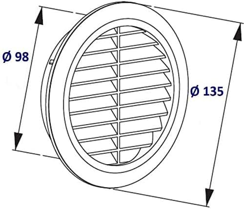 Plastic ventilation grille - Protection against insects.-, white
