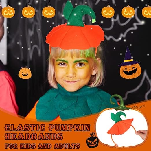 6 stk. Gresskarhodebånd Gresskarhatt Utkledningshodebånd Gresskarstilkhodebånd Gresskarhodeplagg Kostymefesttilbehør (Hattestil)