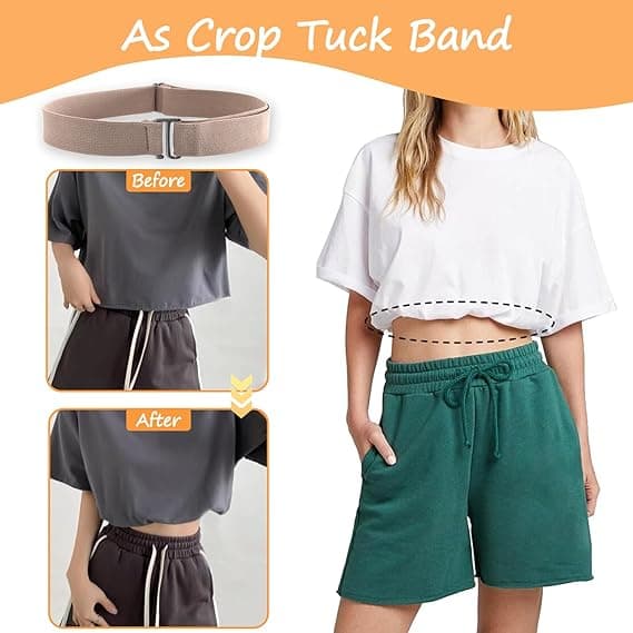 2-pak usynlige strækbælter til kvinder - justerbart taljebånd til bukser og kjoler [JUN]