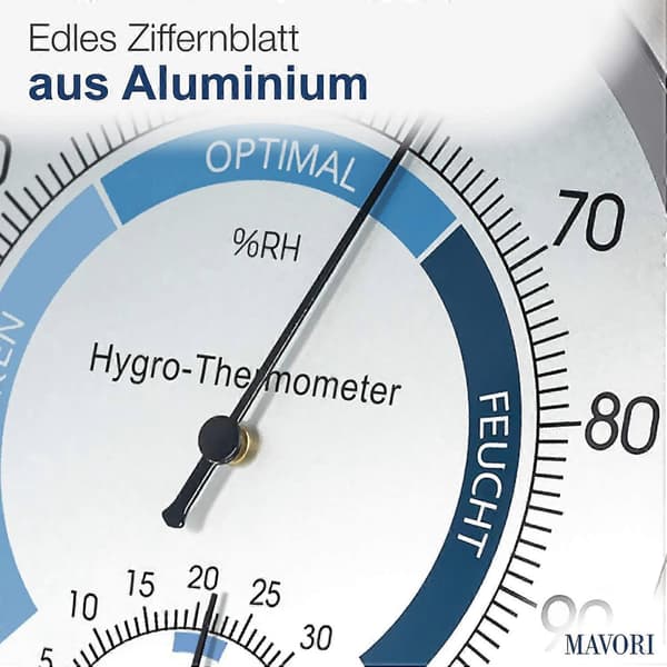 Analog Hygrometer Termometer til Indendørs Brug - Fugtmåler og Rumtermometer i Rustfrit Stål