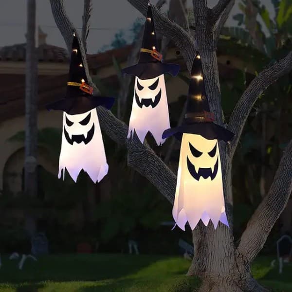 st Halloween LED Blinkende Lys Hængende Spøgelse