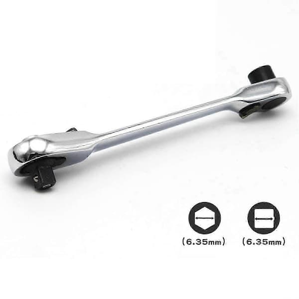Socket Wrench Ratchet Wrench Bit Screwdriver Combo 1/4 inch 72 Teeth Quick Release Double Head Socket Wrench 26s