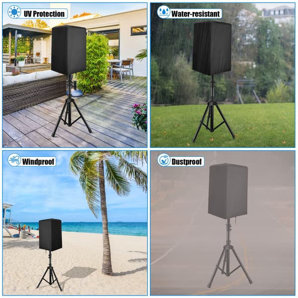 Speaker Cover for 15-inch Active Speaker Mounted on Stand (Black, Speaker Cover Only)