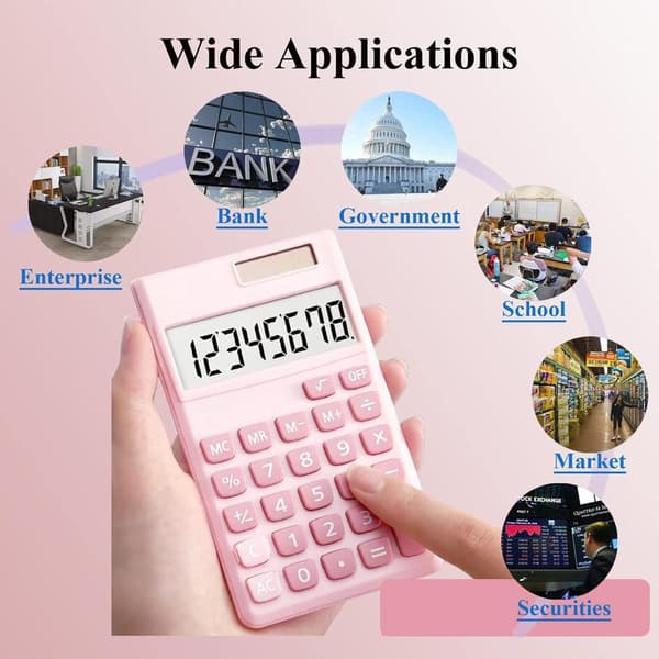 Basic Calculator, Cute Pocket Size Calculator for School, Office, Home