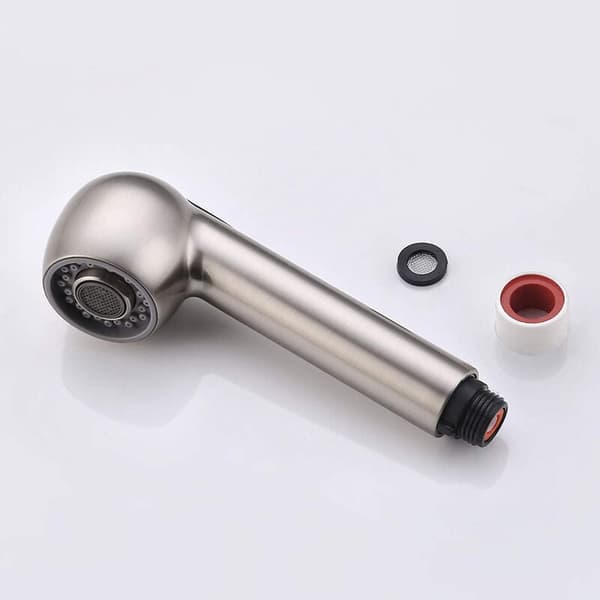 Kitchen Faucet Spray Head Replacement 2 Jets Shower Head for Pull-Out Kitchen Faucet, G1/2 Straight Thread, Brushed Nickel