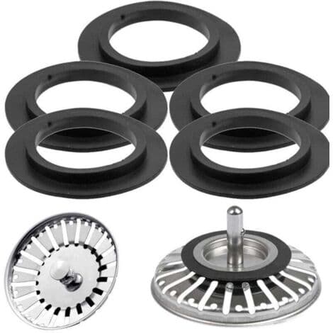 Sink Drain Seal, 6-pack, 54 mm outer diameter, 32 mm inner diameter. Kitchen, Bathtub, and Basin Drain Seal made of Elastomer for