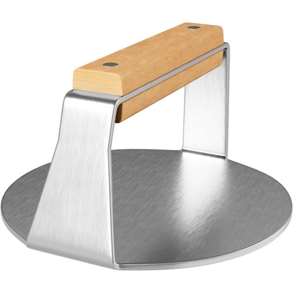 Hamburgerepress, 5,5 tommer Ergonomisk Håndtag Hamburgerepress, Fødevarekvalitet 304 Rustfrit Stål Hamburgerepress til BBQ Griddle Grill Madlavning