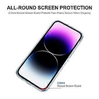 ENKAY HAT PRINCE Magnetic Phone Case Compatible For iPhone 13 Lens Protector Electroplating TPU Transparent Shell (Dark Blue)