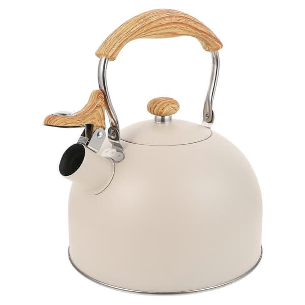 1st 2.5L Flat-bottomed Kitchenware Whistling Kettle Sounding Kettle (Beige)