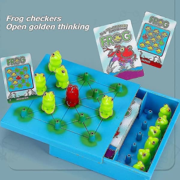 Frog Checkers Fun Game Chess Kids Desktop Puzzle Checkers Toy