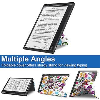 Malet Læder Smart Tabletcover til Kobo Elipsa 2E (Farverige Sommerfugle)