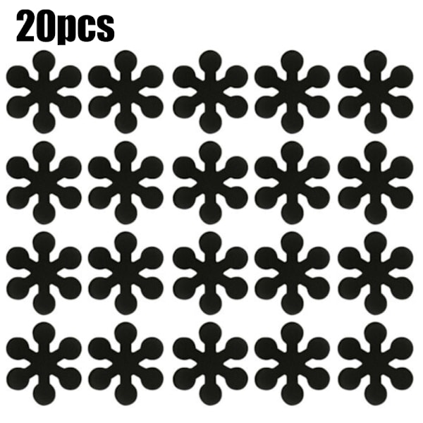 20 stk Anti-Slip Badeværelsesmærker Halkskydd Brusebad til Vaske Badekar Sort Black 20 Pcs