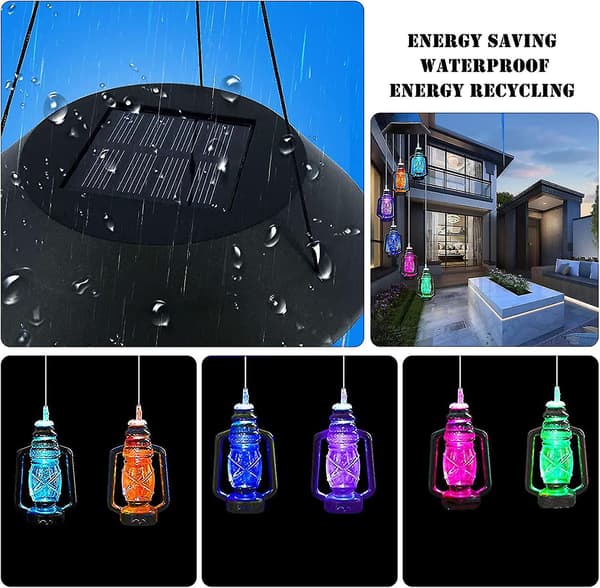 Solcellelampe, solcellelampe konserveringsglas lanterne solcellelampe havepynt