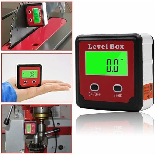 Waterproof Digital LCD Angle Meter Inclinometer Angle Box Bevel Box Spirit Level Angle Box Built-in Magnets