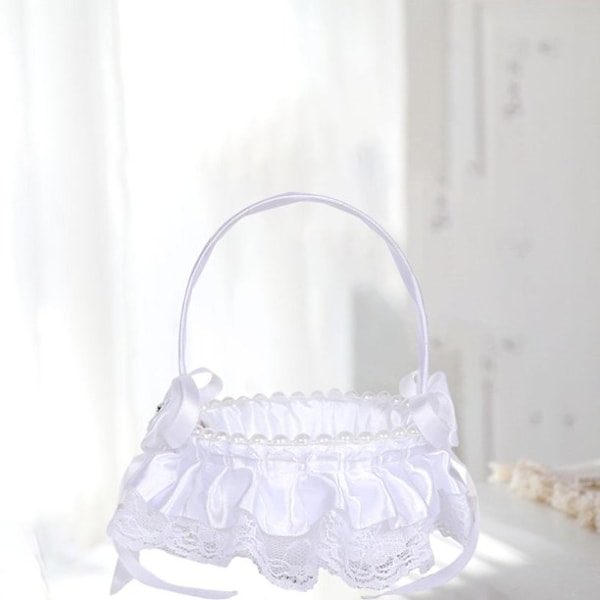 Kukkatyttöjen Hääkori Vintage Säkki Lace Jousi Kukkakori Kukkakori