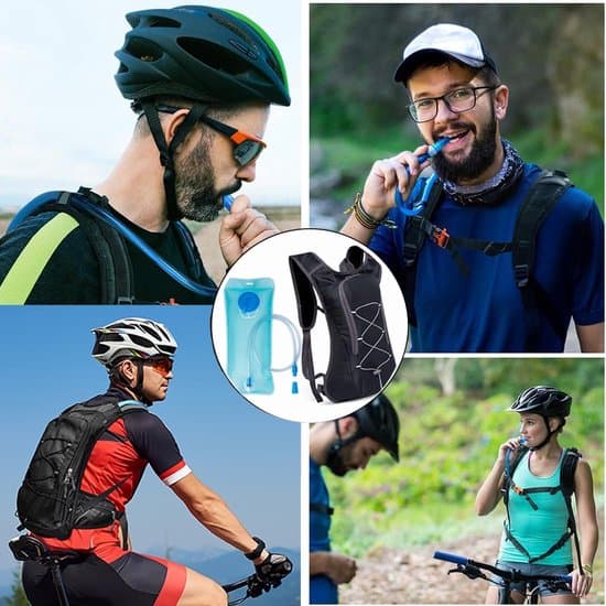 Hydration Backpack with Water Bladder, Lightweight Tear-Resistant Backpack with Drinking Tube, for Cycling Hiking Running Climbing, Black