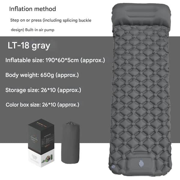 Thick Lightweight Single Camping Mattress Inflatable and Attachable Double Camping Mat and Compact Inflatable Spring Rain Green Spring Rain Green