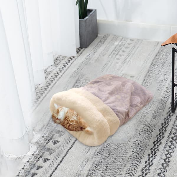 Self-heating Cat Sack Indoor, Self-heating Cat Bed, Cave, Heated Pad, Cozy Winter Pet Blanket