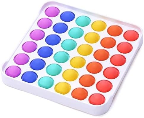 Firkantet Regnbue - Poppet Fidget Legetøj, Boble Push Pop Fidget Legetøj Sensorisk til Stresslindring Nyhed til Drenge, Piger & Voksne