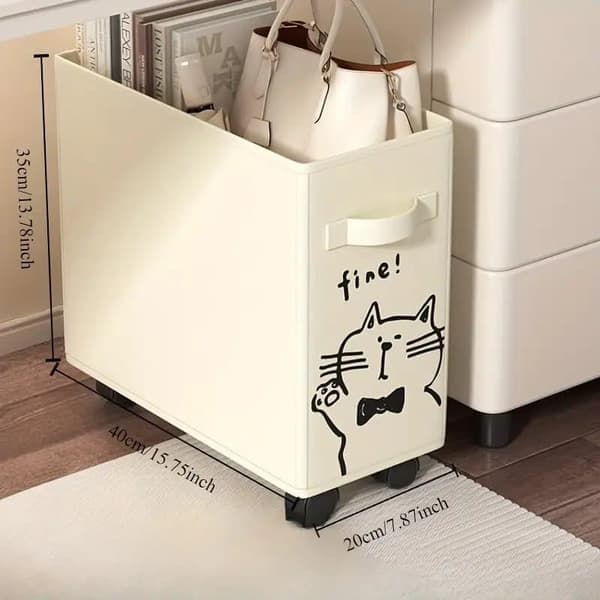 Mobile storage basket and laundry basket with wheels, multifunctional for office and home