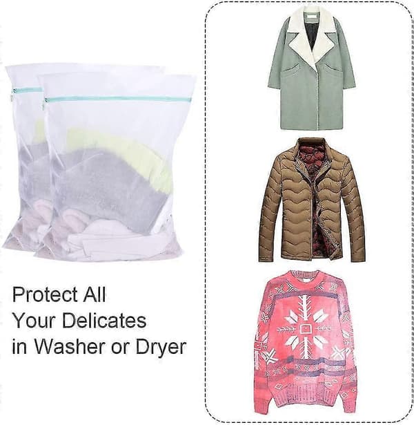 Laundry net, large, laundry bag, 80-60 cm, 2 pieces, laundry bags, reusable, laundry net, with zipper, large
