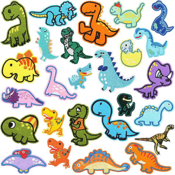 26 stykker dinosaur-strygemærker til syning