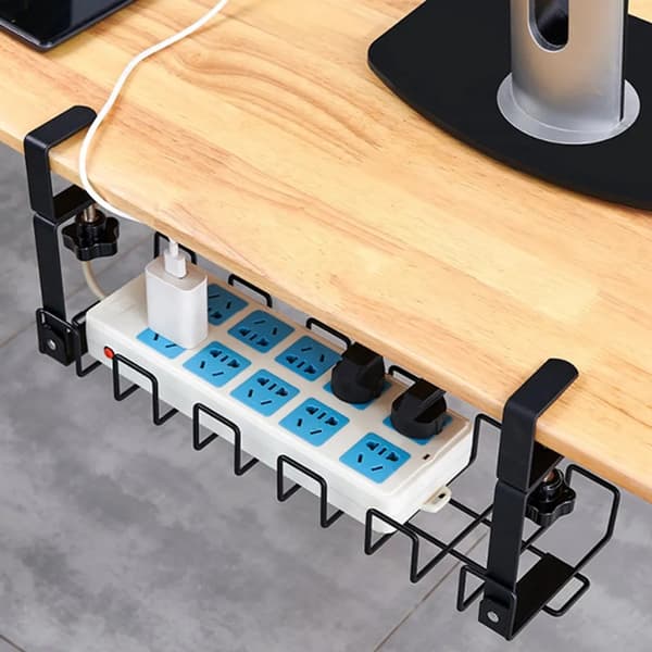 Cable Tray Desk Cable Management Desk for Workplace Organization Cable Holder Cable Tray Table (Black)