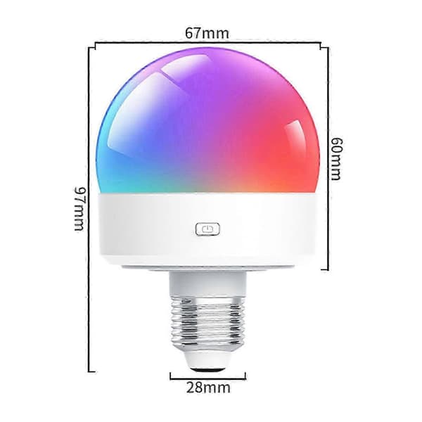 USB Rechargeable E27 RGB Lamp with Remote Control and Timer Dimmable & Easy to Install
