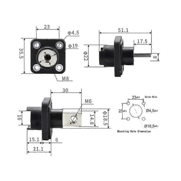 【LD】2pcs 200a Lithium Battery Post All Copper High Current Copper Terminal Battery Connector Energy St-Good As Shown Som visas