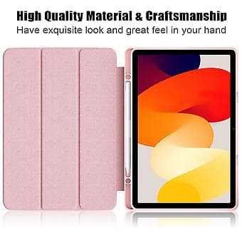 3-Facks Solid Färgad Tablettfodral För Xiaomi Redmi Pad SE (Rosa)