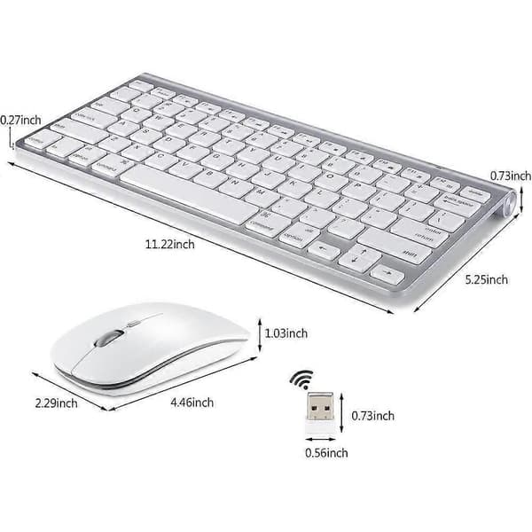 Wireless Keyboard and Mouse Compatible with Apple iMac Windows or Android 24G Wireless