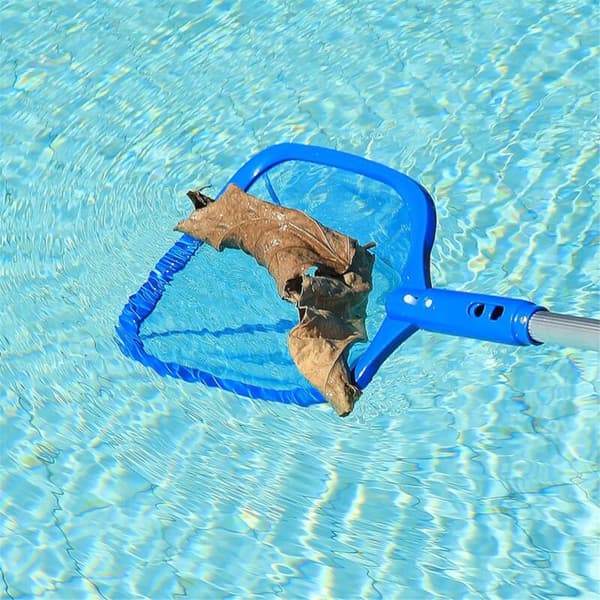 Løvnet til pool, 4 sektioner aluminiumsstang, netpose til rengøring af spa-dam