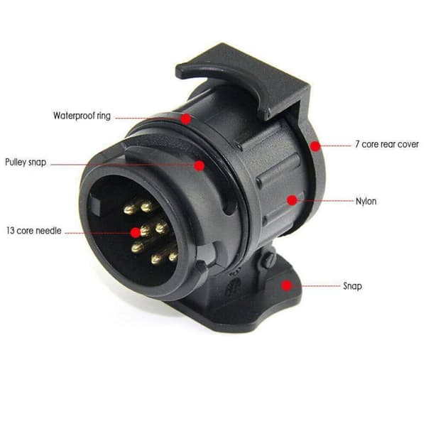 Tilhengeradapter 13 til 7 pin, minikobling, adapter, omformer